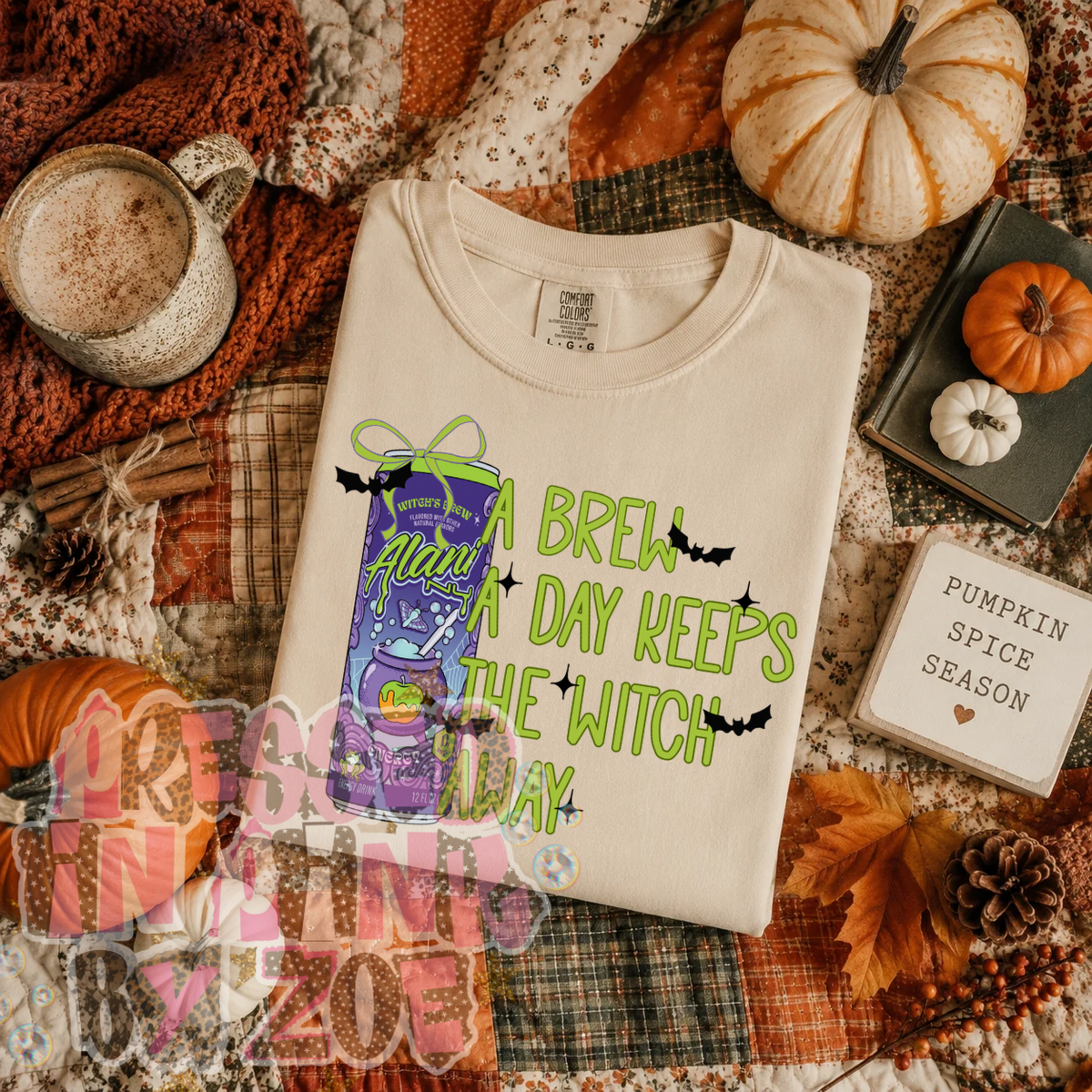 A Brew a Day Keeps the Witch Away Comfort Color Tee
