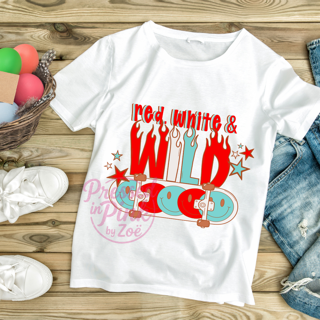 Youth T-Shirt Red, White & Wild